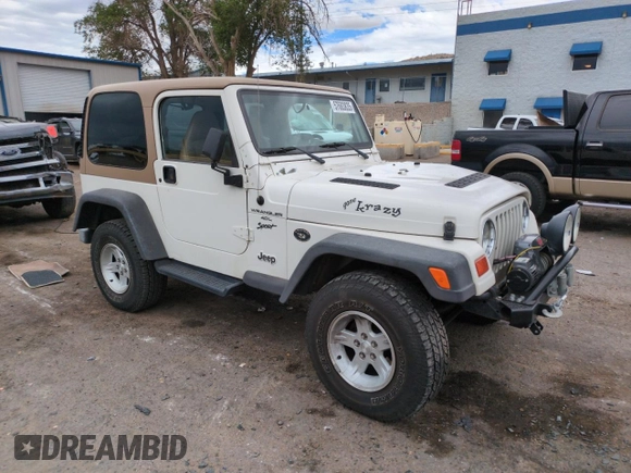 1999 Jeep Wrangler Sport with VIN 1J4FY19S2XP421162, listed as a Copart auction lot 57683835 with 152,636 mi miles and Salvage title. Bid and sale history available at DreamBid. Image 4.