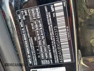 2016 Mercedes-Benz GLE 350 with VIN 4JGDA5JBXGA662373, listed as a Copart auction lot 59369875 with 178,384 mi miles and Salvage title. Bid and sale history available at DreamBid. Image 13.