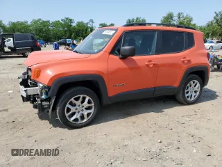 2018 Jeep Renegade Upland z VIN ZACCJBAB5JPJ46649, wystawiony jako Copart lot #59849655 z przebiegiem 67 897 mil mil oraz Szkoda całkowita • Salvage title. Historia ofert i sprzedaży dostępna na DreamBid. Obrazek 1.