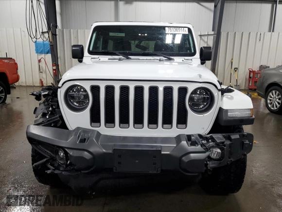 2021 Jeep Wrangler Unlimited Sport Altitude with VIN 1C4HJXDG1MW607186, listed as a Copart auction lot 76136914 with 37,242 mi miles and Salvage Title. Bid and sale history available at carsss.com. Image 5.