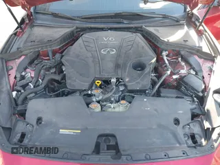 2021 Infiniti Q50 Red Sport 400 with VIN JN1FV7DP3MM850783, listed as a IAAI auction lot 41335175 with 59,113 mi miles and . Bid and sale history available at DreamBid. Image 10.