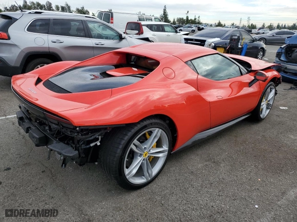 2024 Ferrari 296 GTB with VIN ZFF99SLA9R0310238, listed as a Copart auction lot 81647524 with NaN miles and Salvage Title. Bid and sale history available at carsss.com. Image 3.