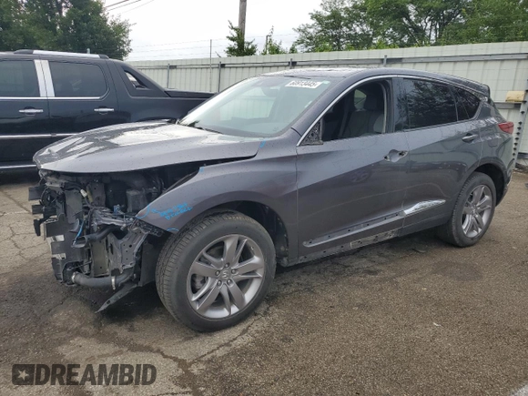 2020 Acura RDX Advance z VIN 5J8TC2H7XLL016471, wystawiony jako Copart lot #60913445 z przebiegiem 79 203 mil mil oraz Szkoda całkowita • Salvage title. Historia ofert i sprzedaży dostępna na DreamBid. Obrazek 1.