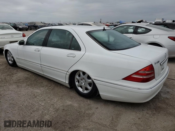 2000 Mercedes-Benz S-Class with VIN WDBNG70J3YA107826, listed as a Copart auction lot 75091674 with 0 mi miles and Non Repairable. Bid and sale history available at carsss.com. Image 2.