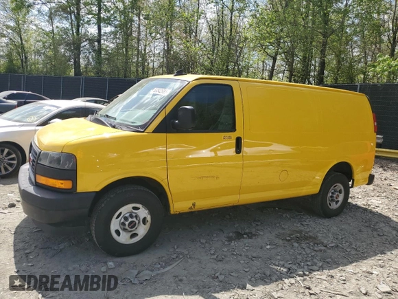 2021 GMC Savana Cargo with VIN 1GTW7AFP4M1176601, listed as a Copart auction lot 53842685 with 153,960 mi miles and Clean Title. Bid and sale history available at carsss.com. Image 1.