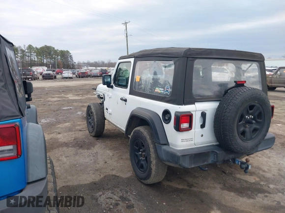 2021 Jeep Wrangler Sport S with VIN 1C4GJXAN6MW677281, listed as a IAAI auction lot 40814351 with 55,360 mi miles and . Bid and sale history available at DreamBid. Image 3.