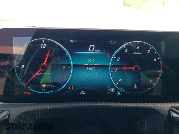 2020 Mercedes-Benz CLA 250 with VIN WDD5J4HB1LN039418, listed as a Copart auction lot 72657623 with 36,629 mi miles and . Bid and sale history available at DreamBid. Image 9.