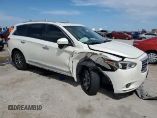 2015 Infiniti QX60 with VIN 5N1AL0MMXFC538815, listed as a Copart auction lot 62143805 with 84,910 mi miles and Salvage title. Bid and sale history available at DreamBid. Image 4.