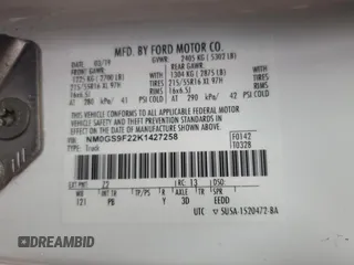2019 Ford Transit Connect XLT with VIN NM0GS9F22K1427258, listed as a Copart auction lot 63234484 with 96,439 mi miles and Salvage title. Bid and sale history available at DreamBid. Image 15.