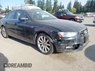 2014 Audi A4 Premium with VIN WAUBFAFL4EN023707, listed as a IAAI auction lot 42106681 with 116,740 mi miles. Bid and sale history available at carsss.com. Image 1.