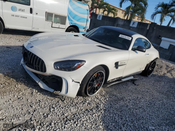2018 Mercedes-Benz AMG GT with VIN WDDYJ7KAXJA020269, listed as a Copart auction lot 46526755 with 0 mi miles and Salvage Title. Bid and sale history available at carsss.com. Image 1.