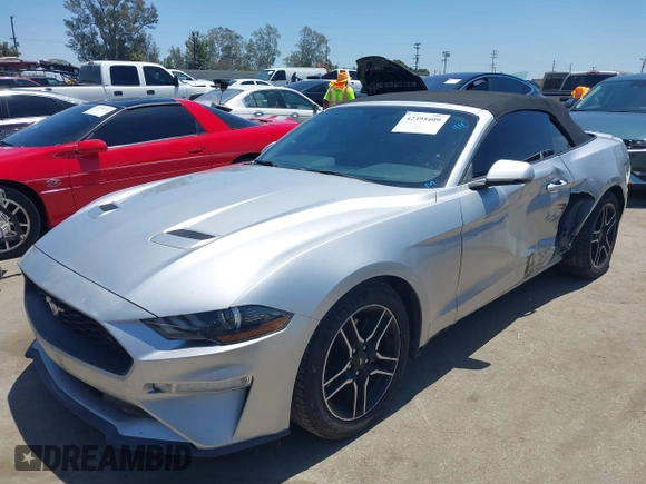 2018 Ford Mustang EcoBoost Premium with VIN 1FATP8UH0J5154967, listed as a IAAI auction lot 42395409 with 105,986 mi miles and . Bid and sale history available at DreamBid. Image 17.