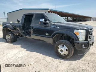 2015 Ford F-350 Lariat with VIN 1FT8W3DT1FEC78179, listed as a Copart auction lot 56387975 with 221,280 mi miles and Salvage title. Bid and sale history available at DreamBid. Image 4.