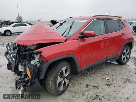 2017 Jeep Compass Latitude with VIN 3C4NJDBB6HT656016, listed as a Copart auction lot 44164595 with 82,358 mi miles and Salvage Title. Bid and sale history available at carsss.com. Image 1.