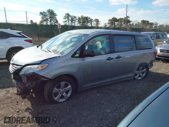 2015 Toyota Sienna L with VIN 5TDZK3DCXFS596277, listed as a IAAI auction lot 41229427 with 108,900 mi miles and . Bid and sale history available at DreamBid. Image 14.