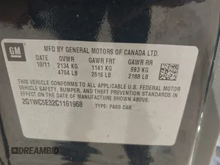2012 Chevrolet Impala LTZ with VIN 2G1WC5E32C1161968, listed as a IAAI auction lot 42097208 with 96,883 mi miles and . Bid and sale history available at DreamBid. Image 9.
