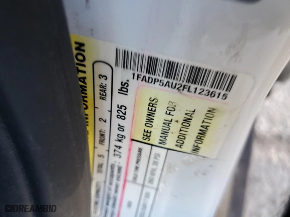 2015 Ford C-Max Hybrid SE with VIN 1FADP5AU2FL123615, listed as a Copart auction lot 43501315 with 108,149 mi miles and Salvage Title. Bid and sale history available at carsss.com. Image 15.