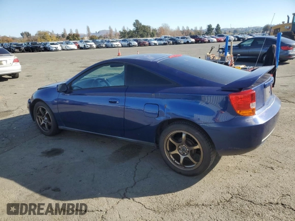 2002 Toyota Celica GT with VIN JTDDR32T620124423, listed as a Copart auction lot 83235744 with 197,274 mi miles and Salvage Title. Bid and sale history available at carsss.com. Image 2.