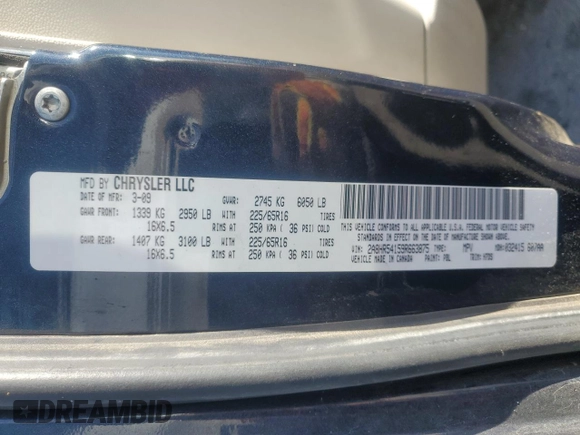 2009 Chrysler Town & Country Touring with VIN 2A8HR54159R663875, listed as a Copart auction lot 46327725 with 188,107 mi miles and Salvage Title. Bid and sale history available at DreamBid. Image 13.
