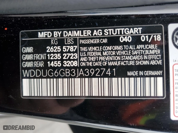 2018 Mercedes-Benz S-Class S 450 with VIN WDDUG6GB3JA392741, listed as a Copart auction lot 50825865 with 336,407 mi miles and Clean Title. Bid and sale history available at carsss.com. Image 12.