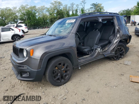2018 Jeep Renegade Latitude with VIN ZACCJBBB5JPG77352, listed as a Copart auction lot 54854675 with 85,493 mi miles and Salvage title. Bid and sale history available at DreamBid. Image 1.