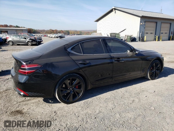 2022 Genesis G70 3.3T with VIN KMTG54TE4NU096876, listed as a Copart auction lot 78324464 with 32,349 mi miles and Salvage Title. Bid and sale history available at DreamBid. Image 3.