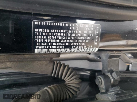 2012 Volkswagen Beetle с VIN 3VWHX7ATXCM659007, выставлен на аукционе Copart как лот 45007515 с пробегом 64 999 миль миль и Чистый • Clean title. История ставок и продаж доступна на DreamBid. Изображение 12.