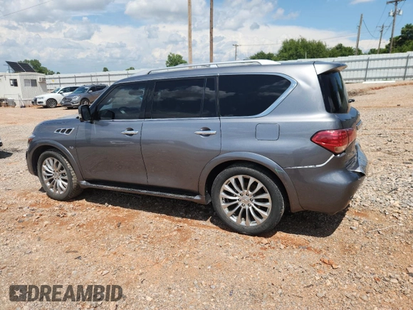 2016 Infiniti QX80 with VIN JN8AZ2NE2G9123772, listed as a Copart auction lot 63665105 with 98,304 mi miles and Salvage title. Bid and sale history available at DreamBid. Image 2.