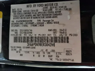 2014 Ford Fusion Titanium с VIN 3FA6P0K98ER304398, выставлен на аукционе Copart как лот 61048165 с пробегом 160 077 миль миль и Чистый • Clean title. История ставок и продаж доступна на DreamBid. Изображение 12.