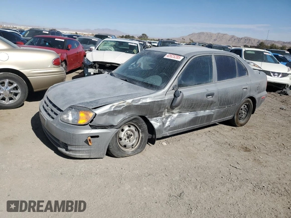 2003 Hyundai Accent GL with VIN KMHCG45C13U455449, listed as a Copart auction lot 42625285 with 0 mi miles and Salvage Title. Bid and sale history available at carsss.com. Image 1.
