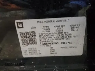 2020 Chevrolet Traverse Premier with VIN 1GNEVKKW3LJ310766, listed as a Copart auction lot 42061655 with 103,813 mi miles and Salvage Title. Bid and sale history available at carsss.com. Image 13.