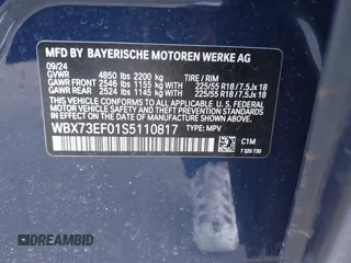 2025 BMW X1 xDrive28i z VIN WBX73EF01S5110817, wystawiony jako IAAI lot #41991160 z przebiegiem 1 287 mil mil oraz . Historia ofert i sprzedaży dostępna na DreamBid. Obrazek 9.