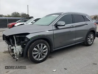 2020 Infiniti QX50 LUXE with VIN 3PCAJ5M10LF117018, listed as a Copart auction lot 41774575 with 26,407 mi miles and Salvage Title. Bid and sale history available at carsss.com. Image 1.