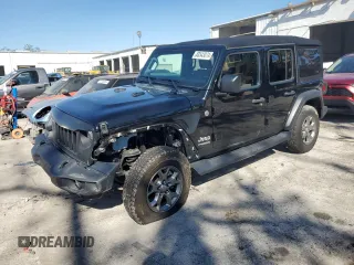 2020 Jeep Wrangler Unlimited Willys with VIN 1C4HJXDG8LW250300, listed as a Copart auction lot 83543074 with 36,347 mi miles and Salvage title. Bid and sale history available at DreamBid. Image 1.