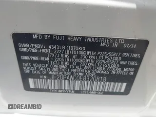 2014 Subaru Crosstrek Premium z VIN JF2GPAWC0E8320818, wystawiony jako IAAI lot #42300947 z przebiegiem 143 077 mil mil oraz . Historia ofert i sprzedaży dostępna na DreamBid. Obrazek 9.