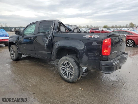 2021 Chevrolet Colorado 4WD Work Truck with VIN 1GCGTBEN0M1102002, listed as a Copart auction lot 49917105 with 57,478 mi miles and Salvage Title. Bid and sale history available at carsss.com. Image 2.