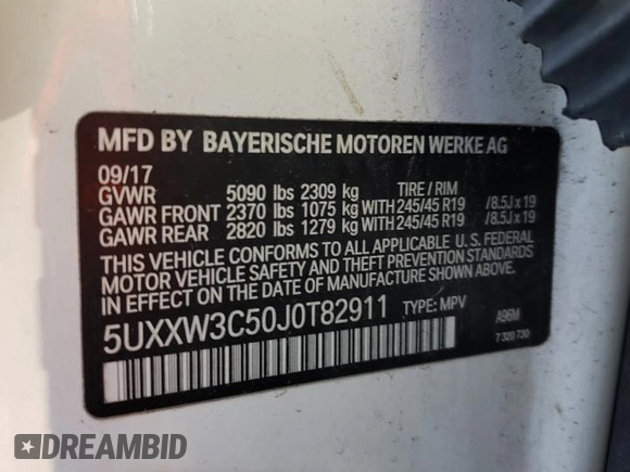 2018 BMW X4 xDrive28i with VIN 5UXXW3C50J0T82911, listed as a Copart auction lot 73635783 with 95,012 mi miles. Bid and sale history available at carsss.com. Image 13.