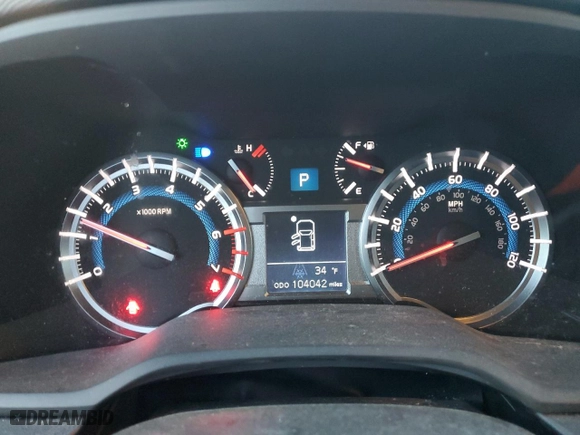 2018 Toyota 4Runner SR5 with VIN JTEBU5JR4J5602536, listed as a Copart auction lot 43497605 with 104,042 mi miles and Salvage Title. Bid and sale history available at carsss.com. Image 9.