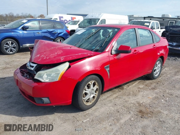 2008 Ford Focus SE with VIN 1FAHP35N58W219099, listed as a IAAI auction lot 42059347 with 209,309 mi miles. Bid and sale history available at carsss.com. Image 2.