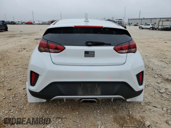 2019 Hyundai Veloster 2.0 with VIN KMHTG6AF5KU018693, listed as a Copart auction lot 76660363 with 74,498 mi miles. Bid and sale history available at carsss.com. Image 6.