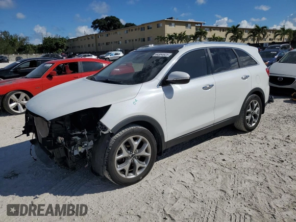 2019 Kia Sorento EX Sport V6 with VIN 5XYPH4A54KG608240, listed as a Copart auction lot 44384925 with 34,445 mi miles and Salvage Title. Bid and sale history available at carsss.com. Image 1.