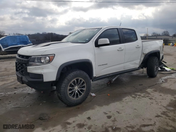 2022 Chevrolet Colorado 4WD ZR2 with VIN 1GCGTEEN2N1186097, listed as a Copart auction lot 43480655 with 45,379 mi miles and Salvage Title. Bid and sale history available at carsss.com. Image 1.