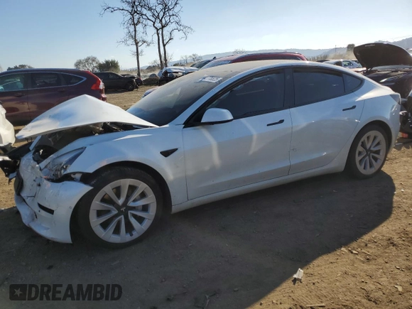 2021 Tesla Model 3 Standard Range Plus with VIN 5YJ3E1EA0MF017765, listed as a Copart auction lot 42776525 with 54,873 mi miles and Salvage Title. Bid and sale history available at carsss.com. Image 1.
