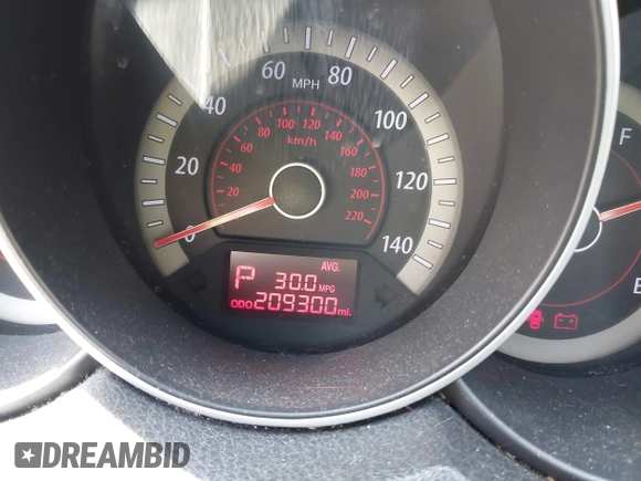 2011 Kia Forte EX with VIN KNAFU4A22B5405396, listed as a IAAI auction lot 42125381 with 209,300 mi miles. Bid and sale history available at carsss.com. Image 7.