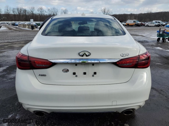2021 Infiniti Q50 3.0t PURE with VIN JN1EV7AR2MM750398, listed as a Copart auction lot 43708505 with NaN miles and Salvage Title. Bid and sale history available at carsss.com. Image 6.