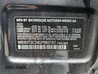 2016 BMW X1 xDrive28i z VIN WBXHT3C34GP883767, wystawiony jako Copart lot #56708375 z przebiegiem 96 285 mil mil oraz Szkoda całkowita • Salvage title. Historia ofert i sprzedaży dostępna na DreamBid. Obrazek 13.