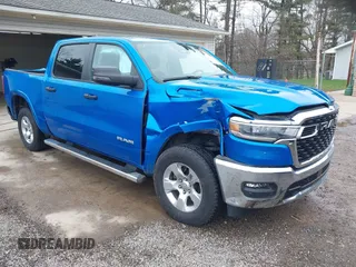 2025 Ram 1500 Big Horn with VIN 1C6SRFFP1SN522221, listed as a IAAI auction lot 41900137 with 8,827 mi miles. Bid and sale history available at carsss.com. Image 1.