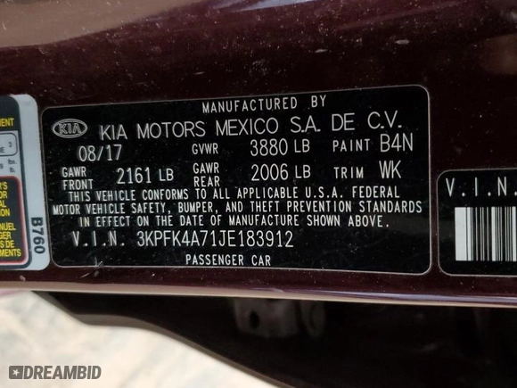 2018 Kia Forte LX with VIN 3KPFK4A71JE183912, listed as a Copart auction lot 49616725 with 49,681 mi miles and Clean Title. Bid and sale history available at carsss.com. Image 12.