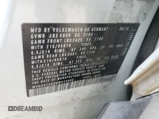 2016 Volkswagen Tiguan S with VIN WVGAV7AX9GW529699, listed as a Copart auction lot 62239475 with 119,075 mi miles and Clean title. Bid and sale history available at DreamBid. Image 13.