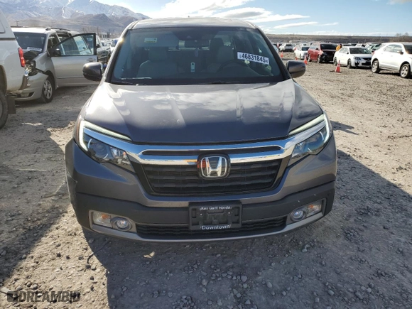2019 Honda Ridgeline RTL-E with VIN 5FPYK3F76KB004858, listed as a Copart auction lot 46831845 with 35,479 mi miles and Salvage Title. Bid and sale history available at carsss.com. Image 5.